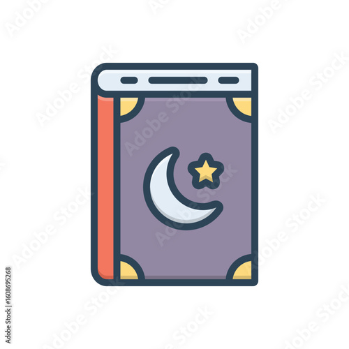 Color illustration icon for koran