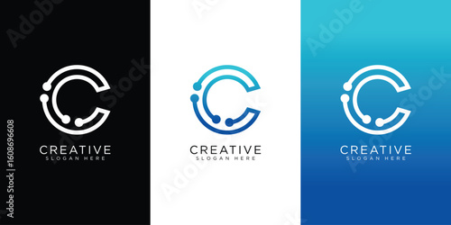 initial letter c logo vector design