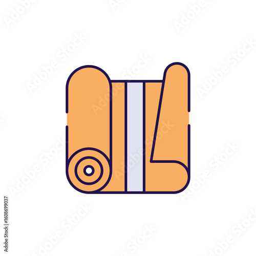 Yoga Mat icon design with white background stock illustration