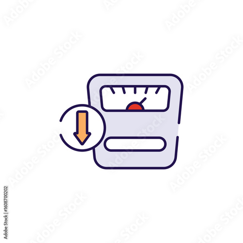 Weight Losing icon design with white background stock illustration