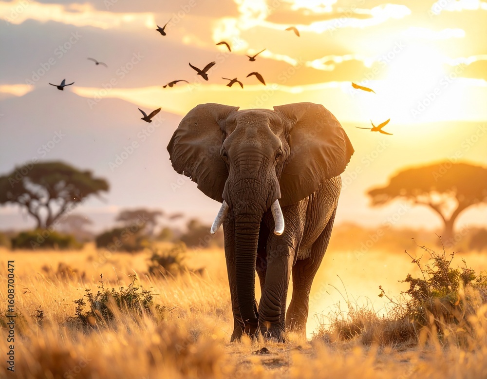 Obraz premium elephant in the savannah