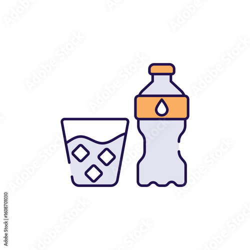 Mineral water icon design with white background stock illustration
