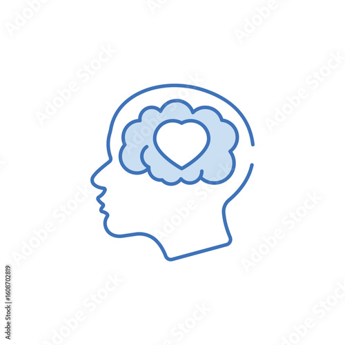 Mental Health icon design with white background stock illustration