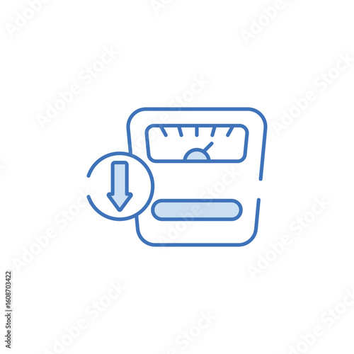 Weight Losing icon design with white background stock illustration