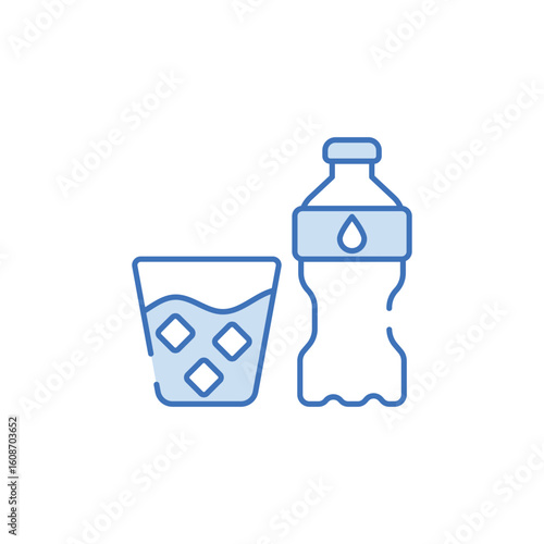 Mineral water icon design with white background stock illustration