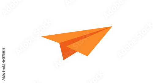 Wallpaper Mural Simple Orange Paper Airplane Icon for Travel and Communication Concepts. Torontodigital.ca