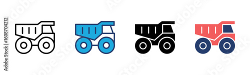Dumper Truck icon sheet multiple style collection