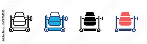 Mixer Truck icon sheet multiple style collection