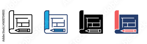 Floor Plan icon sheet multiple style collection