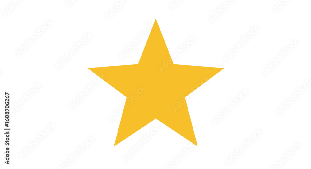 Obraz premium Simple Golden Star Shape with Five Points Geometric Design Element.