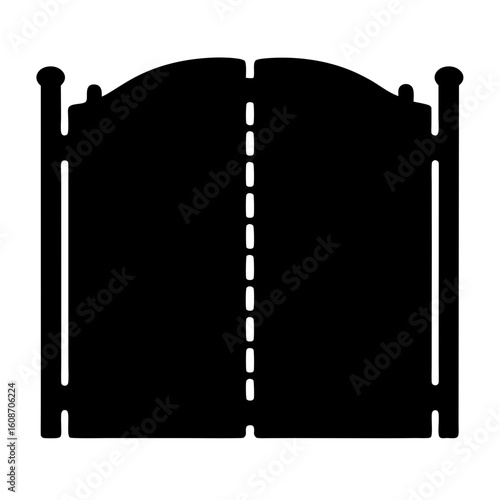 Silhouette of swinging saloon doors evoking the Wild West with rustic charm