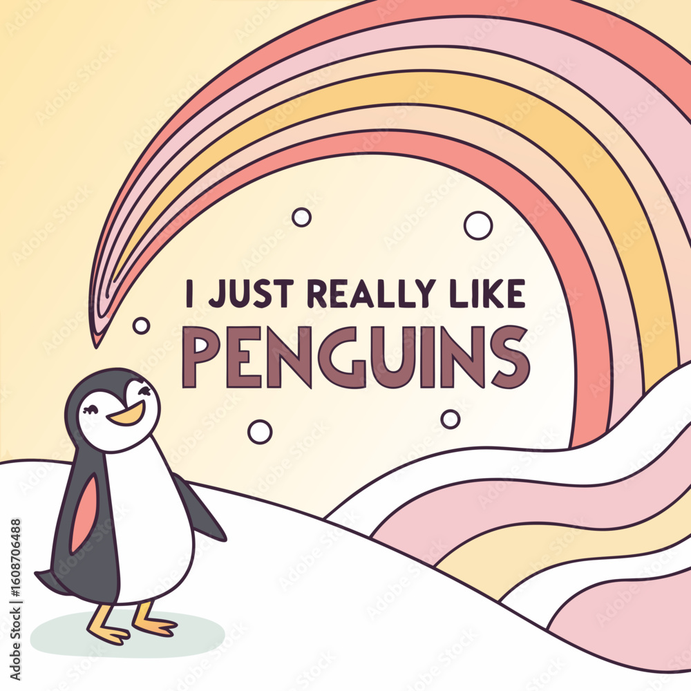 Naklejka premium happy birthday card with penguin