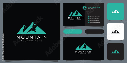 mountain logo vector and business card
