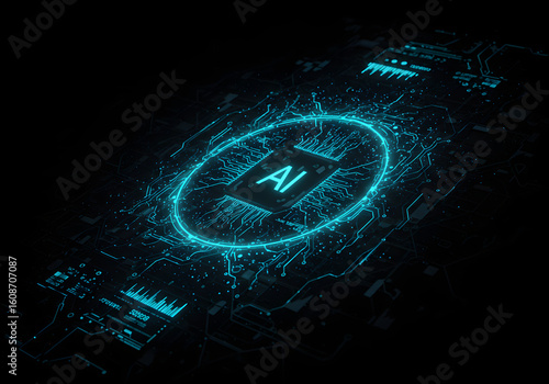 Futuristic Dark AI Technology Background