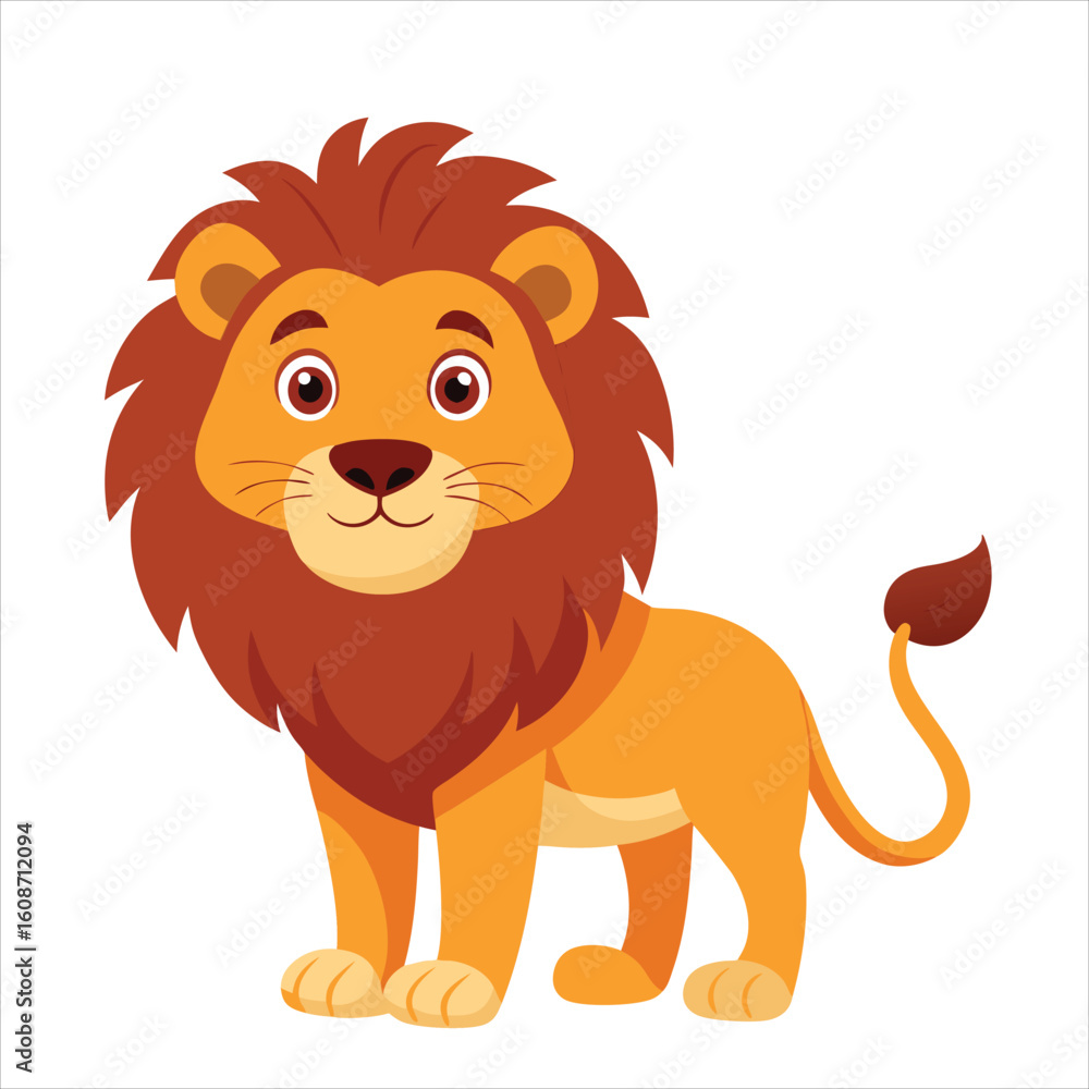 Obraz premium Cartoon Safari Animal Lion Vector