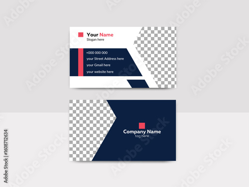 Corporate Business Card Layout with Blue Accents