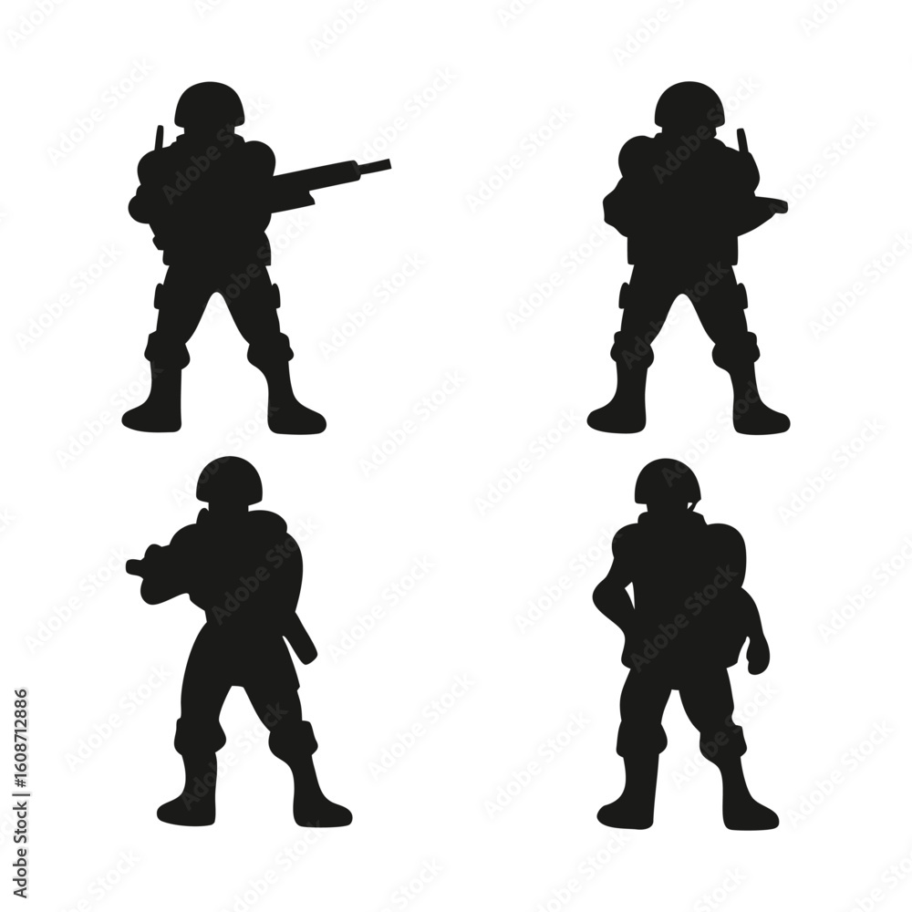Fototapeta premium Soldier silhouette, American soldier silhouette, war silhouette