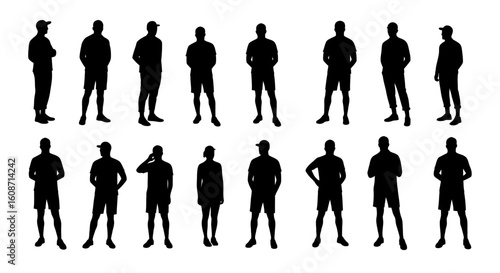 Various People Silhouettes in Different Poses