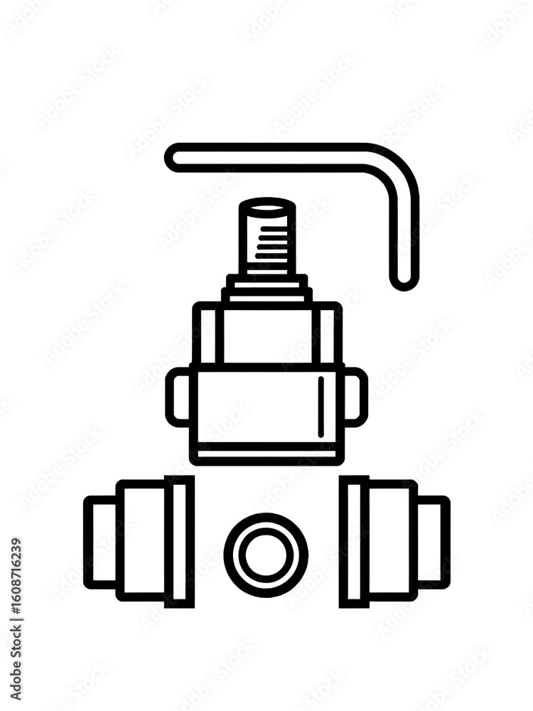 Fototapeta premium Vector black line icon for Actuators