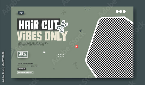 Stylish Hair Salon Promotion Template with Space for Image and Text