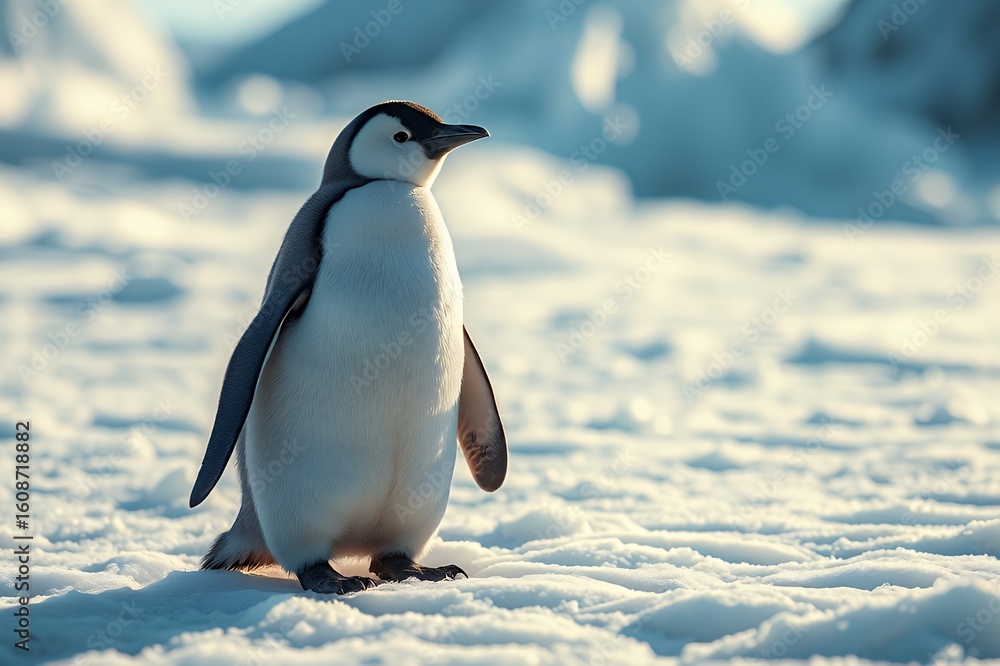 Obraz premium Adventurous Penguin in Polar Bliss