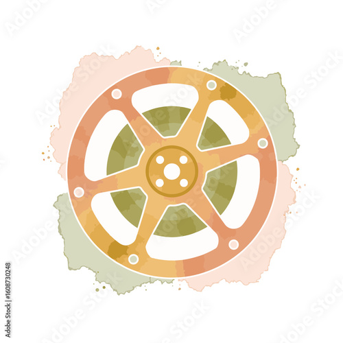 Pastel movie reel on white background, cinematic inspiration