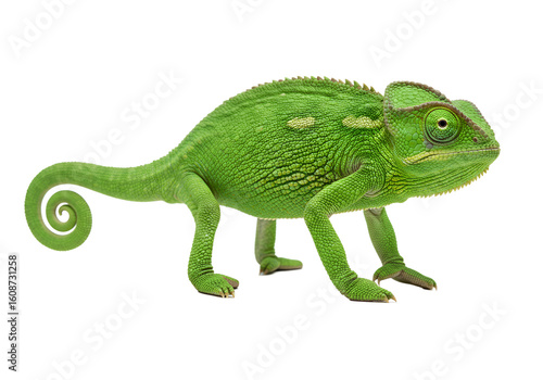 Wallpaper Mural green chameleon reptile lizard isolated on white png  Torontodigital.ca