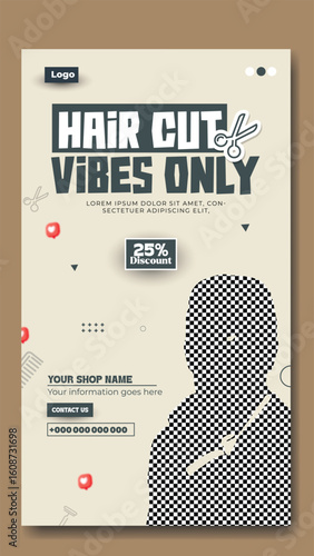 Stylish Hair Salon Promotion Poster with Discount Offer and Modern Design