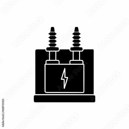 creative details electric substation icon vector illustration	