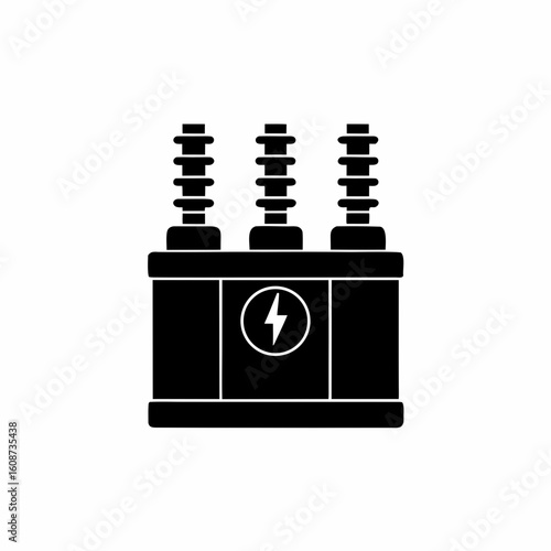 creative details electric substation icon vector illustration	