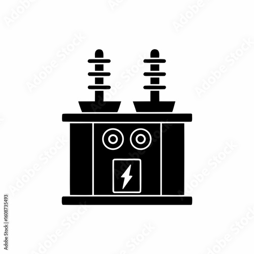 creative details electric substation icon vector illustration	