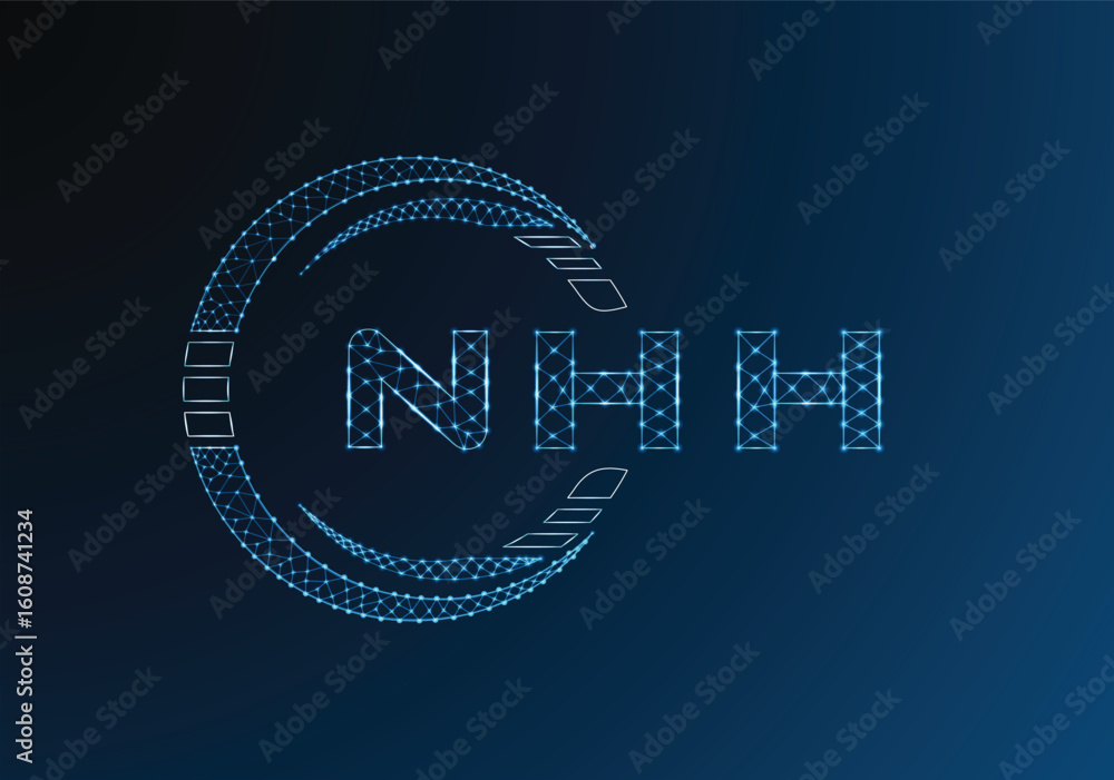 Naklejka premium NHH low poly letter logo vector design. NHH lower poly logo design. Low poly logo.