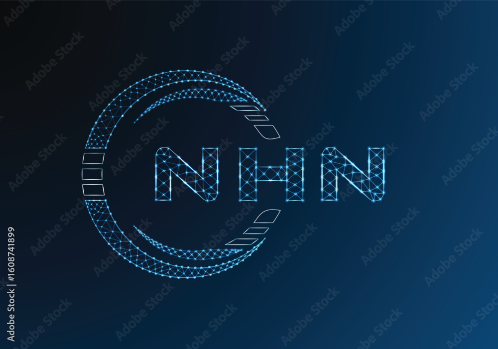 Naklejka premium NHN low poly letter logo vector design. NHN lower poly logo design. Low poly logo.