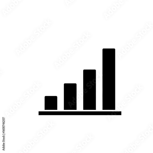 Free Download A simple black and white bar graph illustrating increasing data values. - GFXLoad