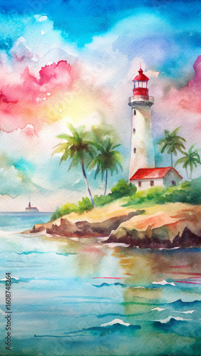 lighthouse on the coast of the atlantic ocean