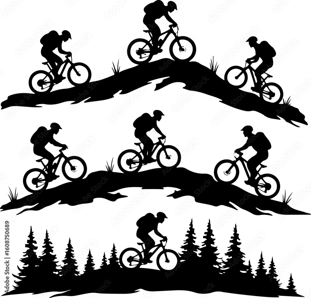 Obraz premium Mountain Bike Adventure vector bundle outdoor sports
