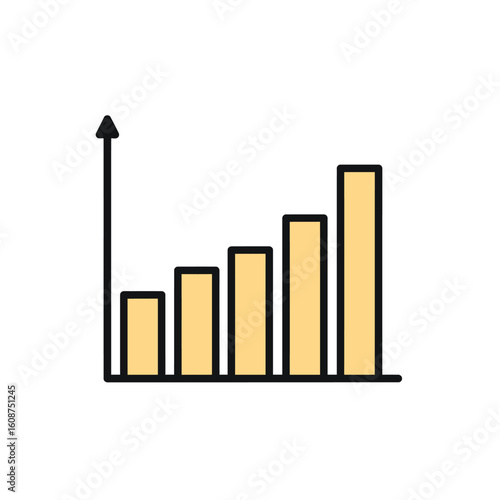 A simple illustration showing a bar graph with increasing values.