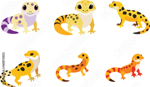 Leopard Gecko Color Vector Illustration