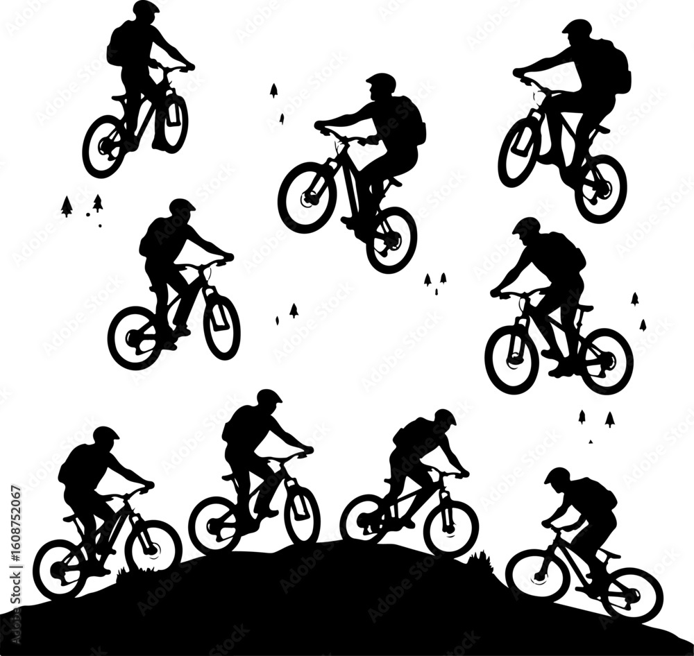 Fototapeta premium mountain man biking, mountain biker, cyclist, cycling, 