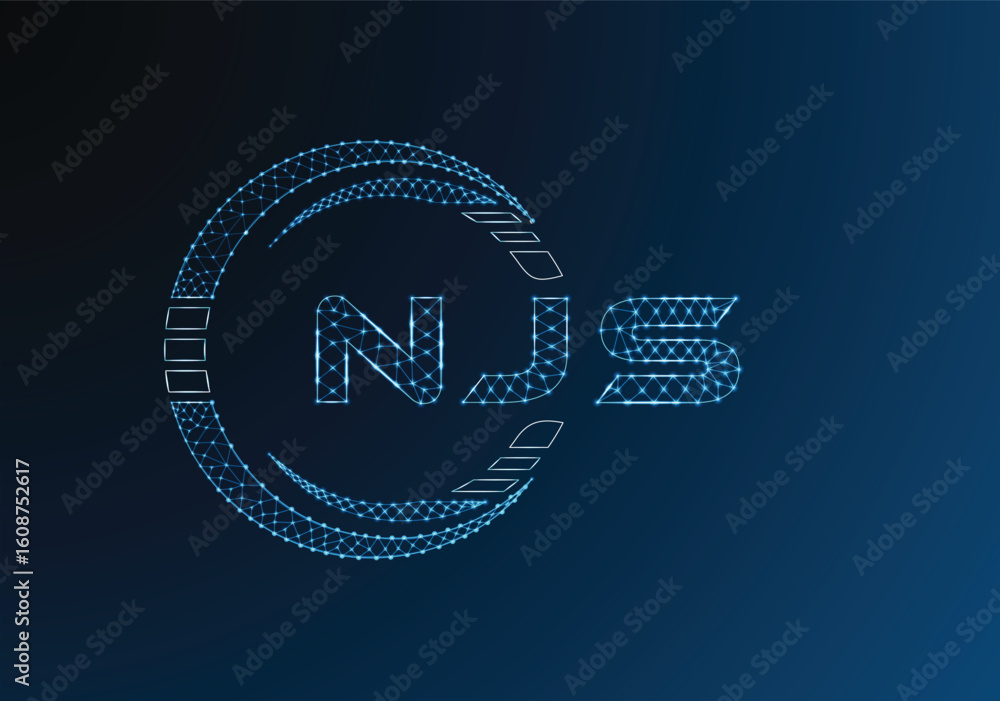 Naklejka premium NJS low poly letter logo vector design. NJS lower poly logo design. Low poly logo.