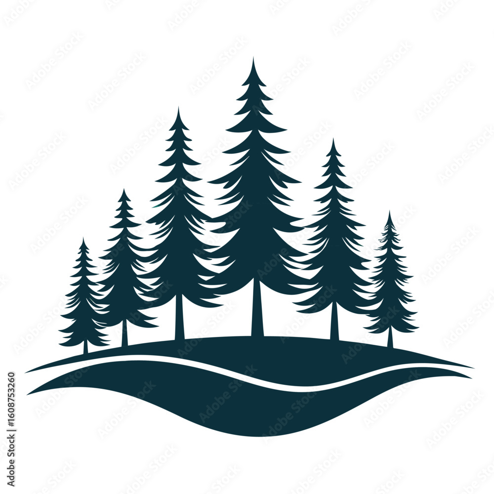 Obraz premium winter forest vector illustration