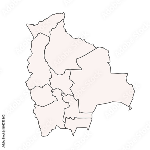 Bolivia Detailed Map with States and Provinces (Clearly describes the content, including the internal divisions)