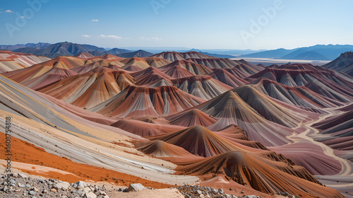 John Day Fossil Beds National Monument, Painted Hills Unit, lines of color in the eroding minerals of the geology in central Oregon, nature landscape background