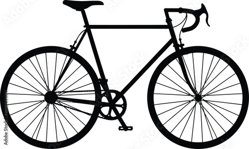 Minimalist Bicycle Silhouette on White Background for Creative Projects and Design Elements with Clean Lines and Modern Style
