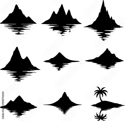 mountains, mountain, peaks, nature, landscape,  vector bundle