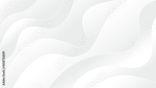Clean abstract white and light gray wave modern background with smooth curves and soft gradients