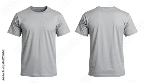 A light grey t-shirt shown from front and back, isolated on a white background