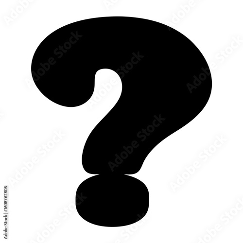 A big black question mark represents uncertainty and potential solutions