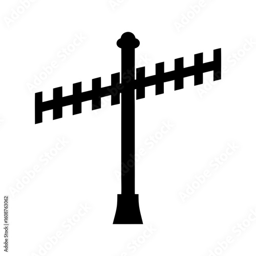 Black and white illustration of a turnpike or tollgate symbol