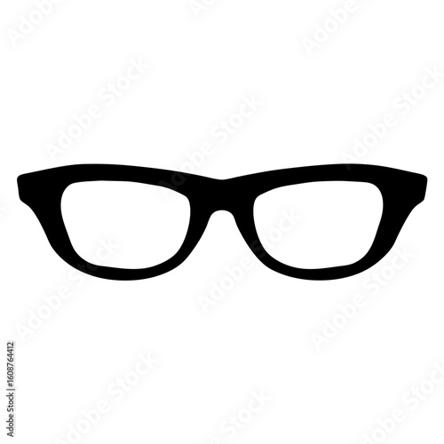 Isolated black horn rimmed glasses, fashion accessory for the visually impaired